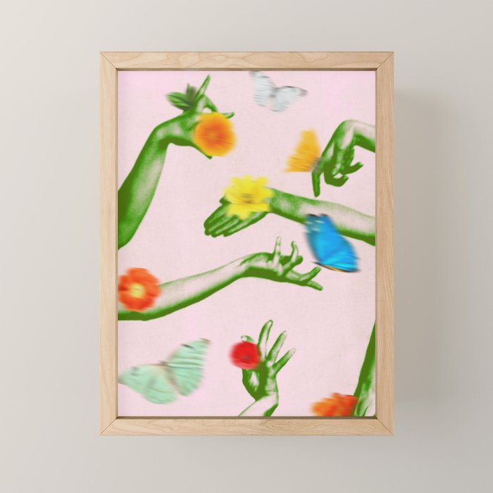 Jewels in Pink and Green Mini Art Print Gallery Image 1