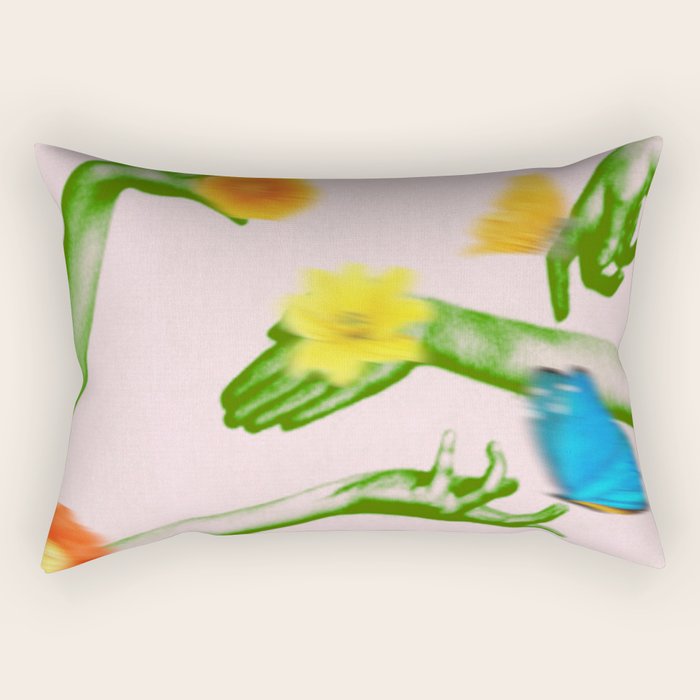 Jewels in Pink and Green Rectangular Pillow Gallery Image 1