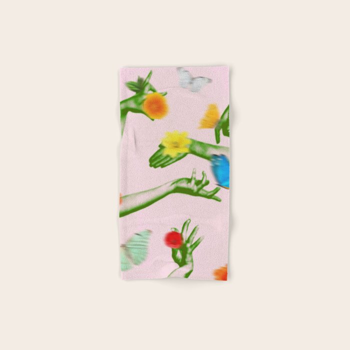 Jewels in Pink and Green Bath Towel Gallery Image 1