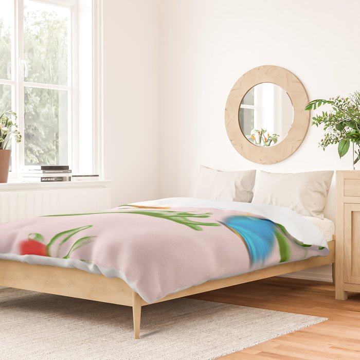 Jewels in Pink and Green Duvet Cover Gallery Image 2