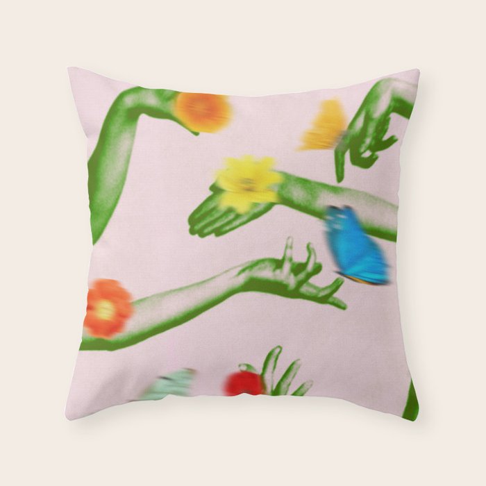 Jewels in Pink and Green Throw Pillow Gallery Image 6