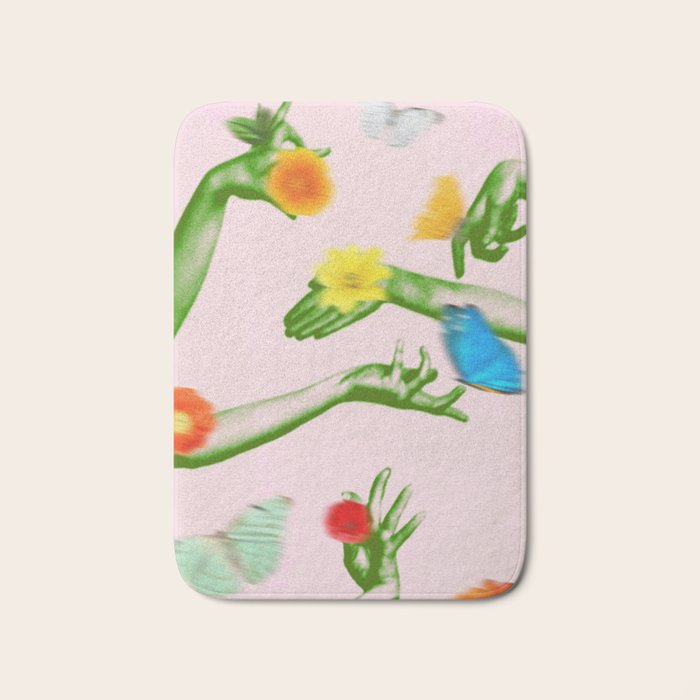 Jewels in Pink and Green Bath Mat Gallery Image 1