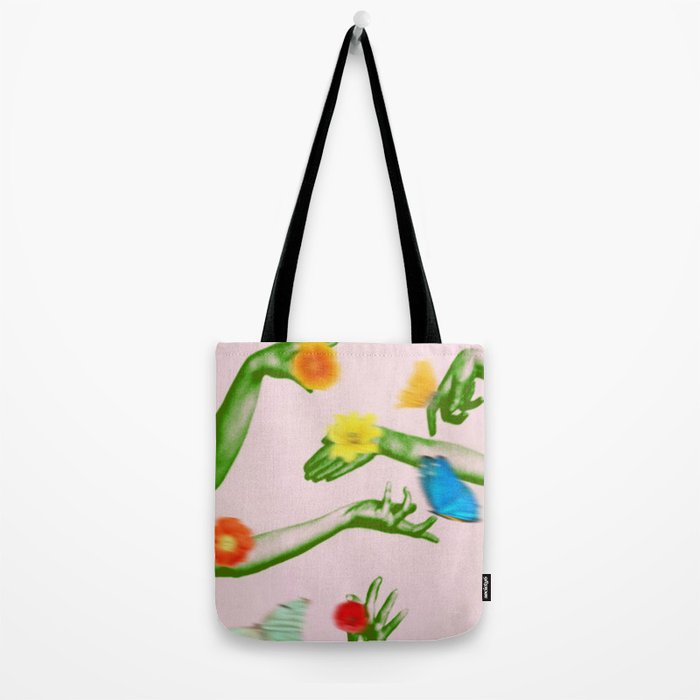 Jewels in Pink and Green Tote Bag Gallery Image 2