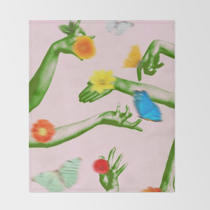 Jewels in Pink and Green Throw Blanket Gallery Image 2