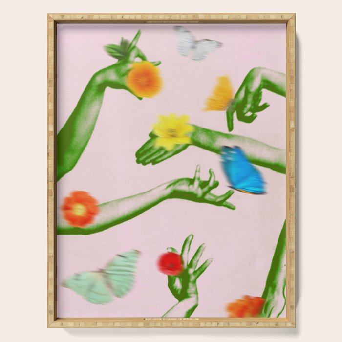 Jewels in Pink and Green Serving Tray Gallery Image 1