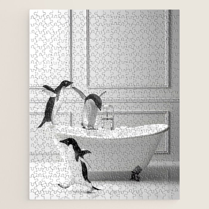 Penguin in Bathtub Jigsaw Puzzle Gallery Image 1