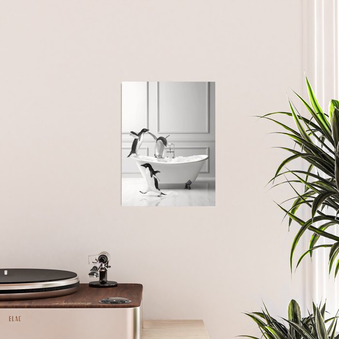 Penguin in Bathtub Poster Gallery Image 2