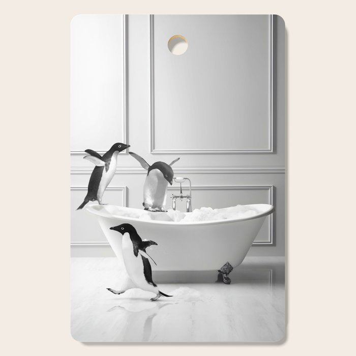 Penguin in Bathtub Cutting Board Gallery Image 1