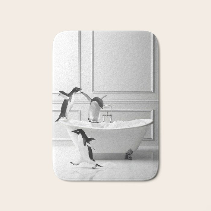 Penguin in Bathtub Bath Mat Gallery Image 1