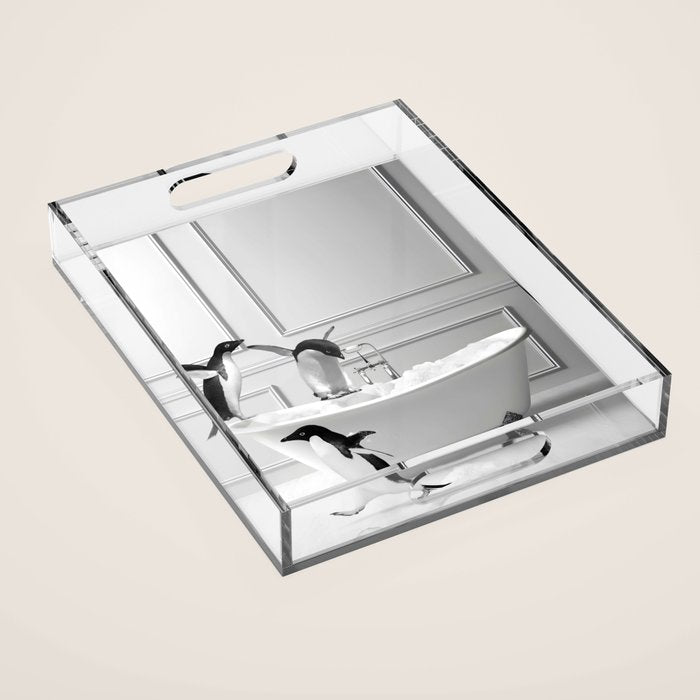 Penguin in Bathtub Acrylic Tray Gallery Image 1