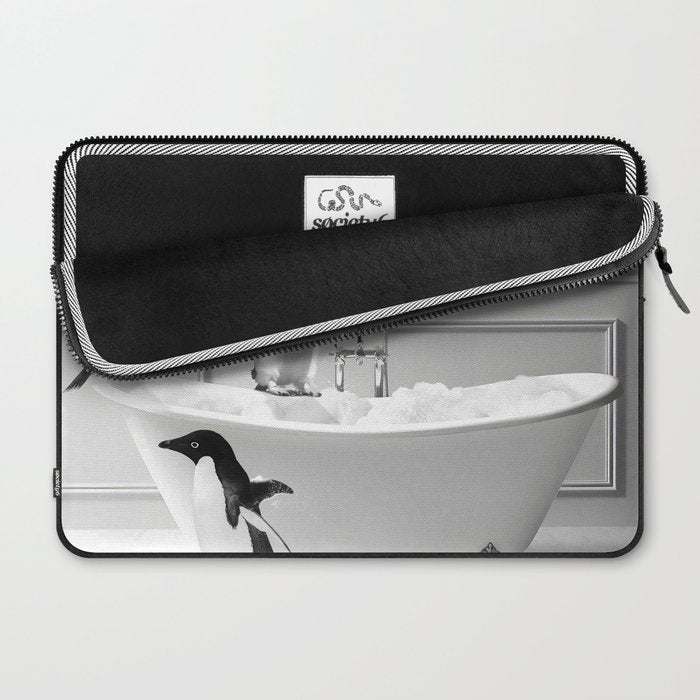 Penguin in Bathtub Laptop Sleeve Gallery Image 2