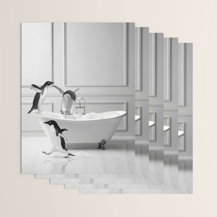 Penguin in Bathtub Wrapping Paper Gallery Image 3