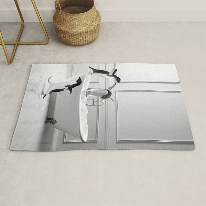 Penguin in Bathtub Rug Gallery Image 1