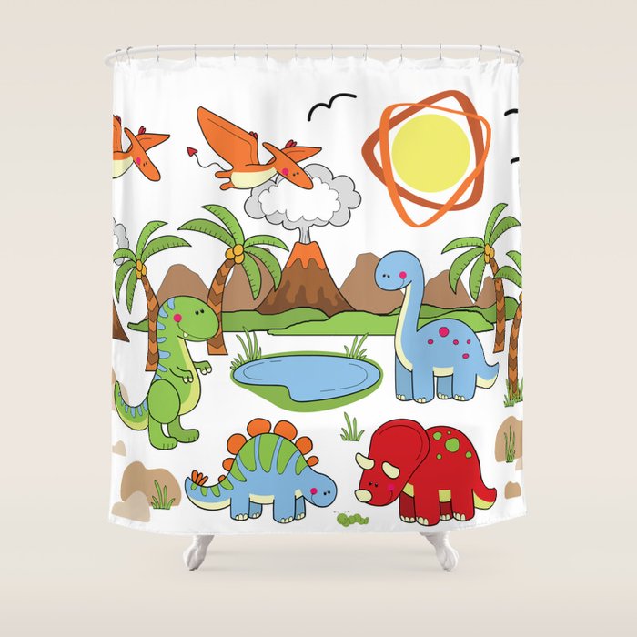 Dinosaur Shower Curtain Gallery Image 1