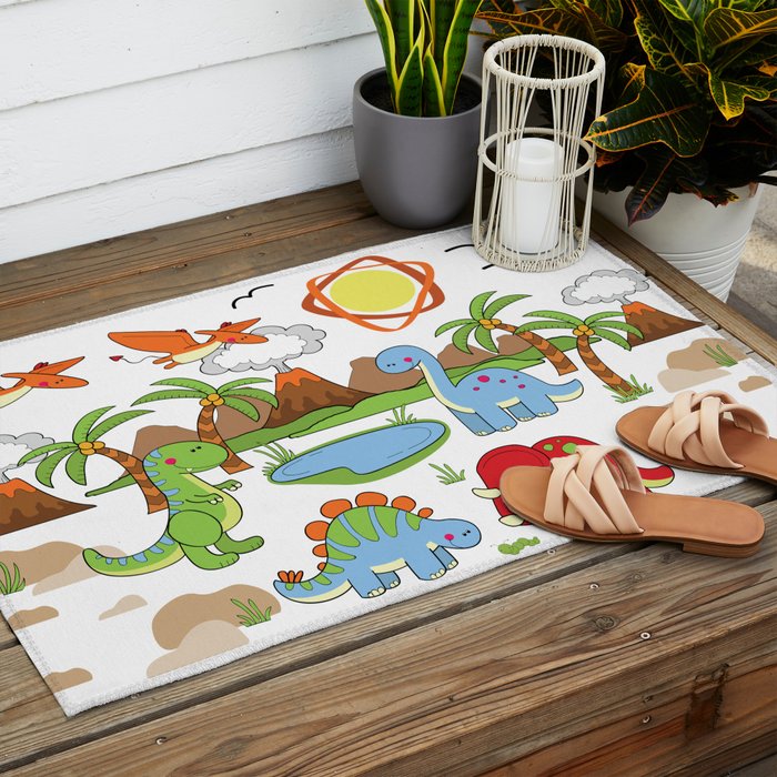 Dinosaur Outdoor Rug Gallery Image 2