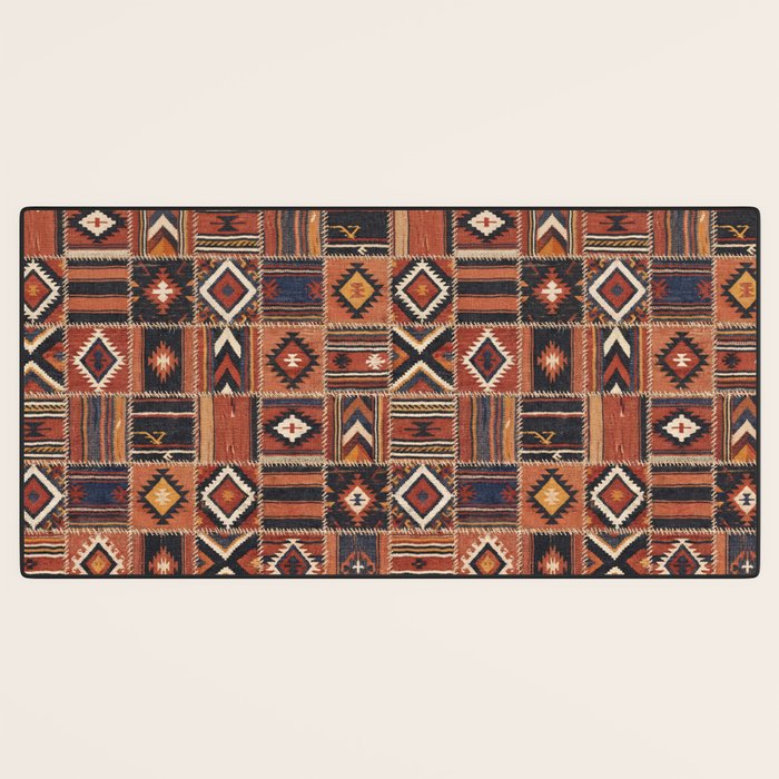 Geometric Tribal Patchwork Rug Design Desk Mat Gallery Image 3