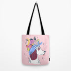 Spaniel with Fruit Hat Dog Illustration Tote Bag Gallery Image 2
