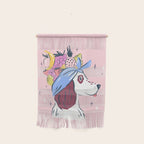 Spaniel with Fruit Hat Dog Illustration Wall Hanging Gallery Image 1