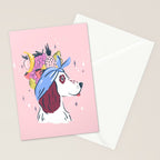 Spaniel with Fruit Hat Dog Illustration Stationery Card Gallery Image 2