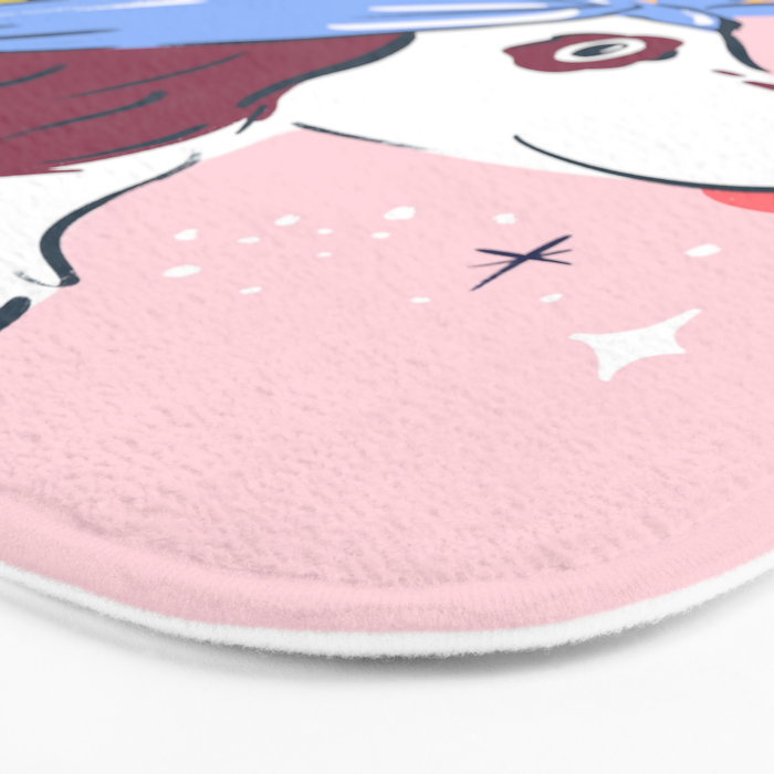 Spaniel with Fruit Hat Dog Illustration Bath Mat Gallery Image 3