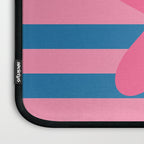Joyful Flower and Stripes Floral Pink Blue Yellow Laptop Sleeve Gallery Image 3
