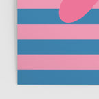 Joyful Flower and Stripes Floral Pink Blue Yellow Poster Gallery Image 3