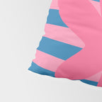 Joyful Flower and Stripes Floral Pink Blue Yellow Pillow Sham Gallery Image 4