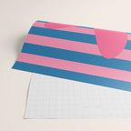 Joyful Flower and Stripes Floral Pink Blue Yellow Wrapping Paper Gallery Image 2