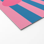 Joyful Flower and Stripes Floral Pink Blue Yellow Welcome Mat Gallery Image 2