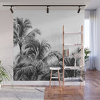 Big Island Palms - Black and White Photography, Tropical Nature Wall Mural Gallery Image 1