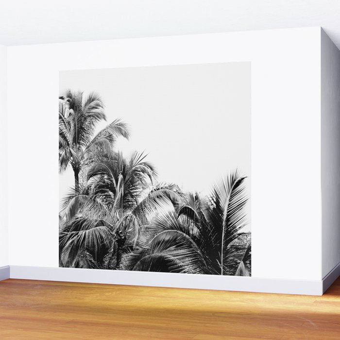 Big Island Palms - Black and White Photography, Tropical Nature Wall Mural Gallery Image 2