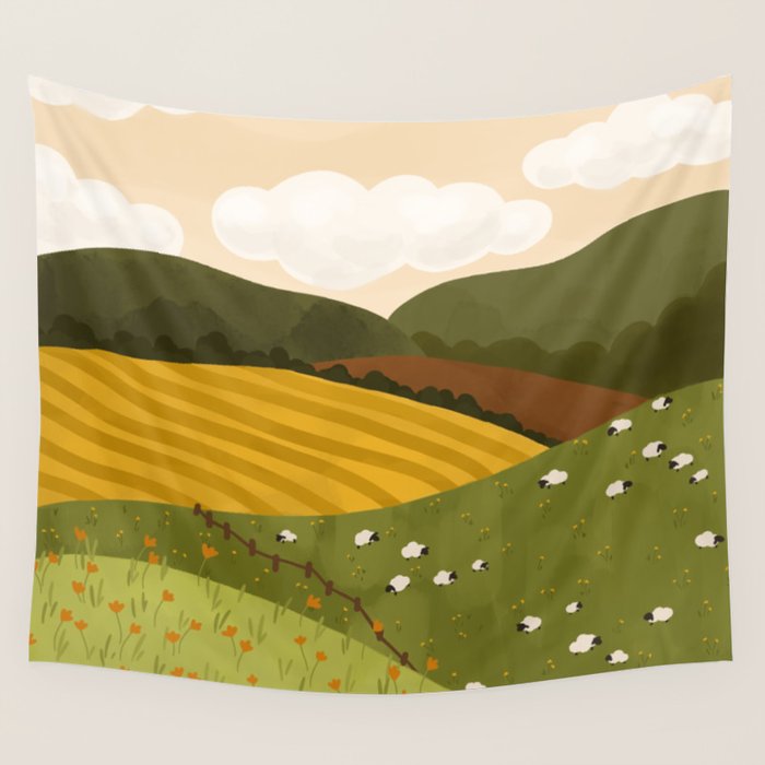 Autumn Landscape Wall Tapestry Gallery Image 1