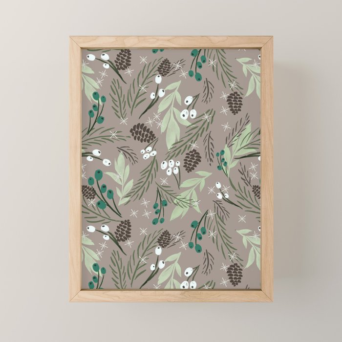 Christmas Foliage - Earth Mini Art Print