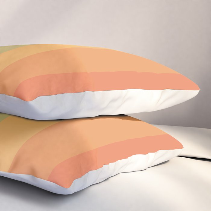 Colorful Retro Striped Rainbow Pillow Sham Gallery Image 3