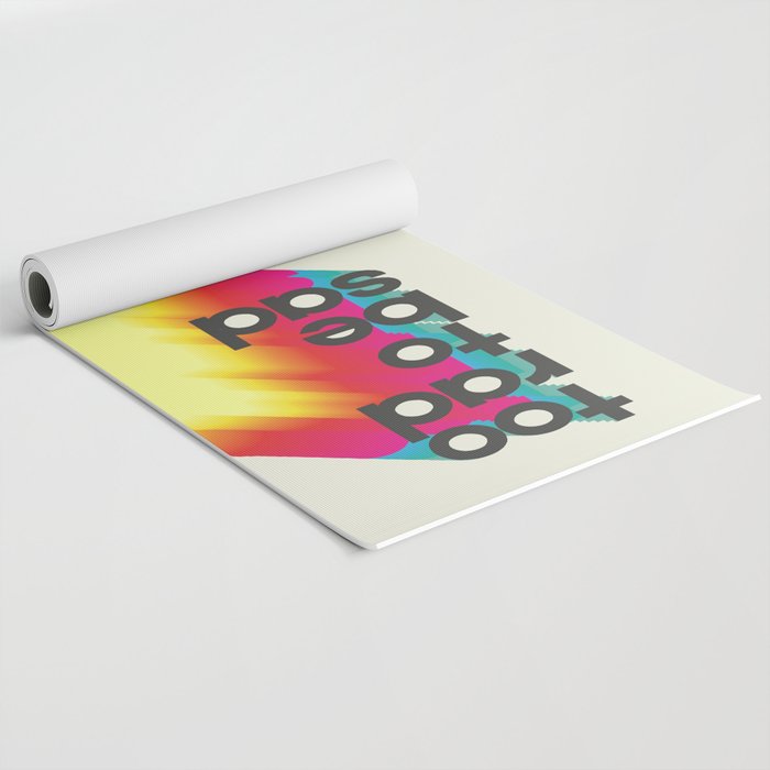 Too Rad To Be Sad - neon rainbow Yoga Mat Gallery Image 2