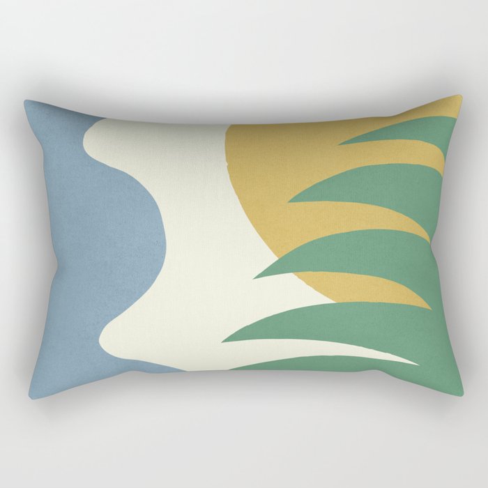Mediterranean Abstract - Blue Green Rectangular Pillow Gallery Image 1
