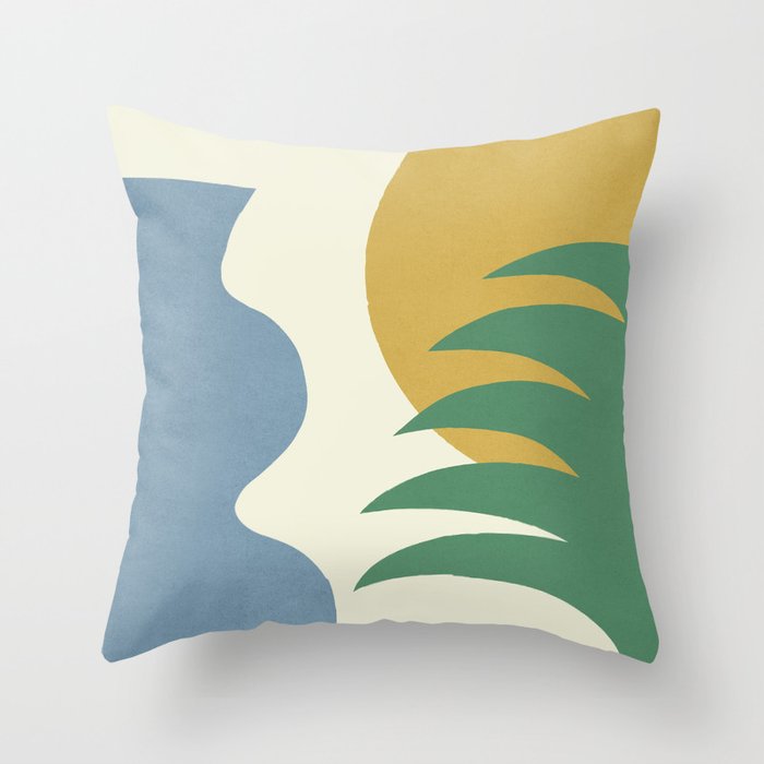 Mediterranean Abstract - Blue Green Throw Pillow Gallery Image 1