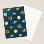 Pastel space pattern - dark Stationery Card Gallery Image 2