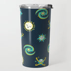 Pastel space pattern - dark Travel Mug Gallery Image 2