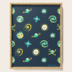 Pastel space pattern - dark Serving Tray Gallery Image 1