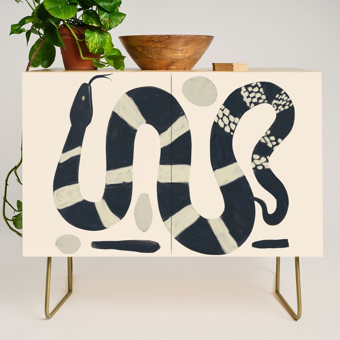 Black and White Snake Credenza Gallery Image 1