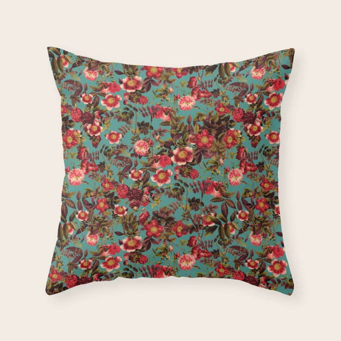 Spring Summer Floral Pattern Throw Pillow Gallery Image 6