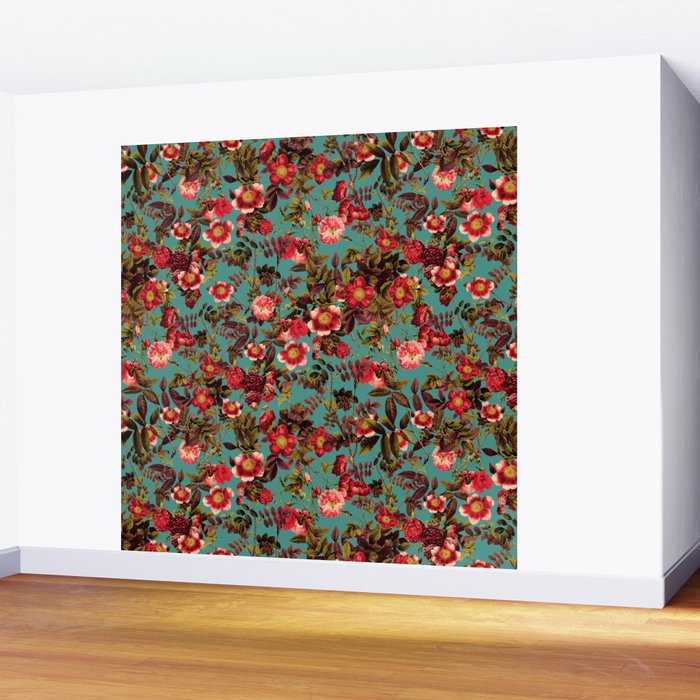 Spring Summer Floral Pattern Wall Mural Gallery Image 2