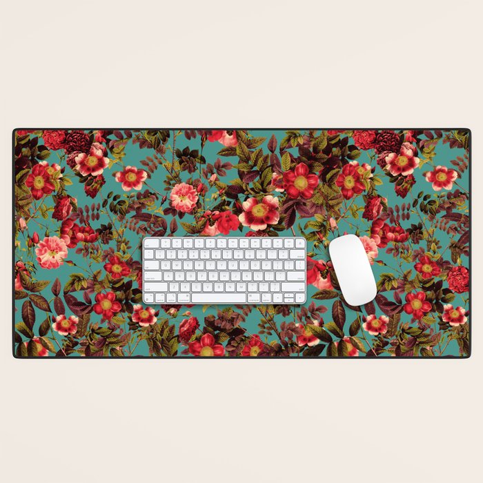 Spring Summer Floral Pattern Desk Mat Gallery Image 1