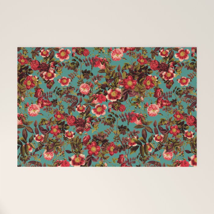 Spring Summer Floral Pattern Welcome Mat Gallery Image 1