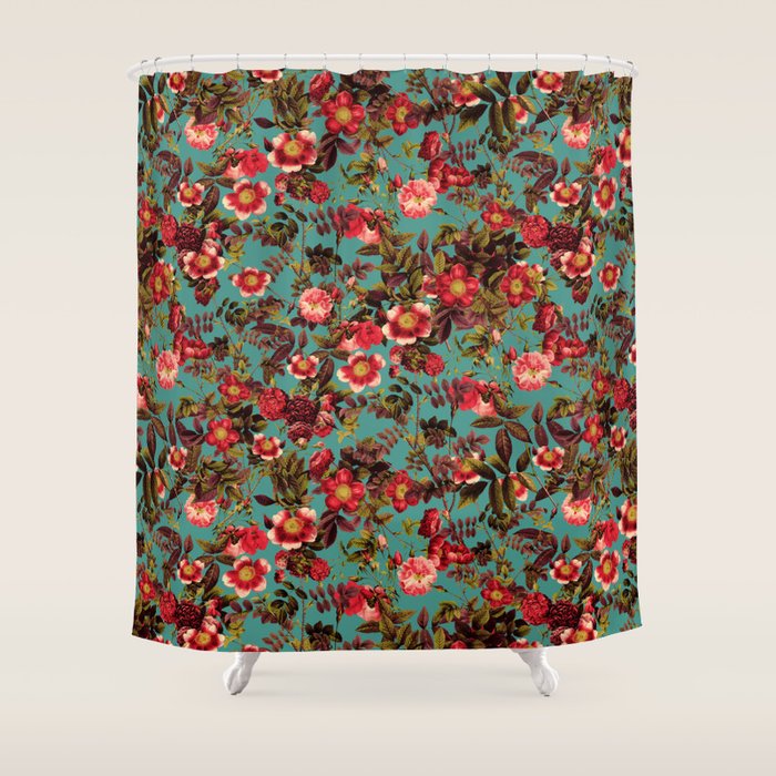 Spring Summer Floral Pattern Shower Curtain Gallery Image 1