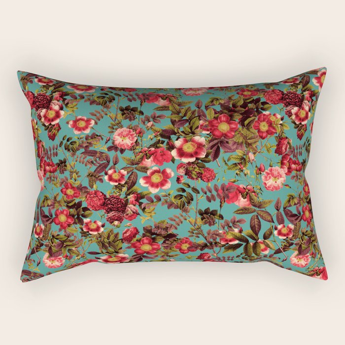 Spring Summer Floral Pattern Rectangular Pillow Gallery Image 2