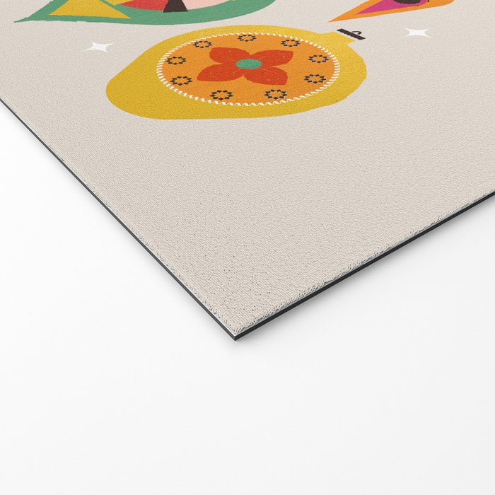 Christmas Tree Retro Ornaments Welcome Mat Gallery Image 2