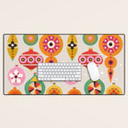 Christmas Tree Retro Ornaments Desk Mat Gallery Image 1