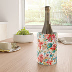 Red Turquoise Teal Floral Watercolor Wine Chiller Gallery Image 4